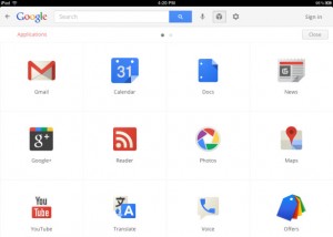 Google iPad App Chrome