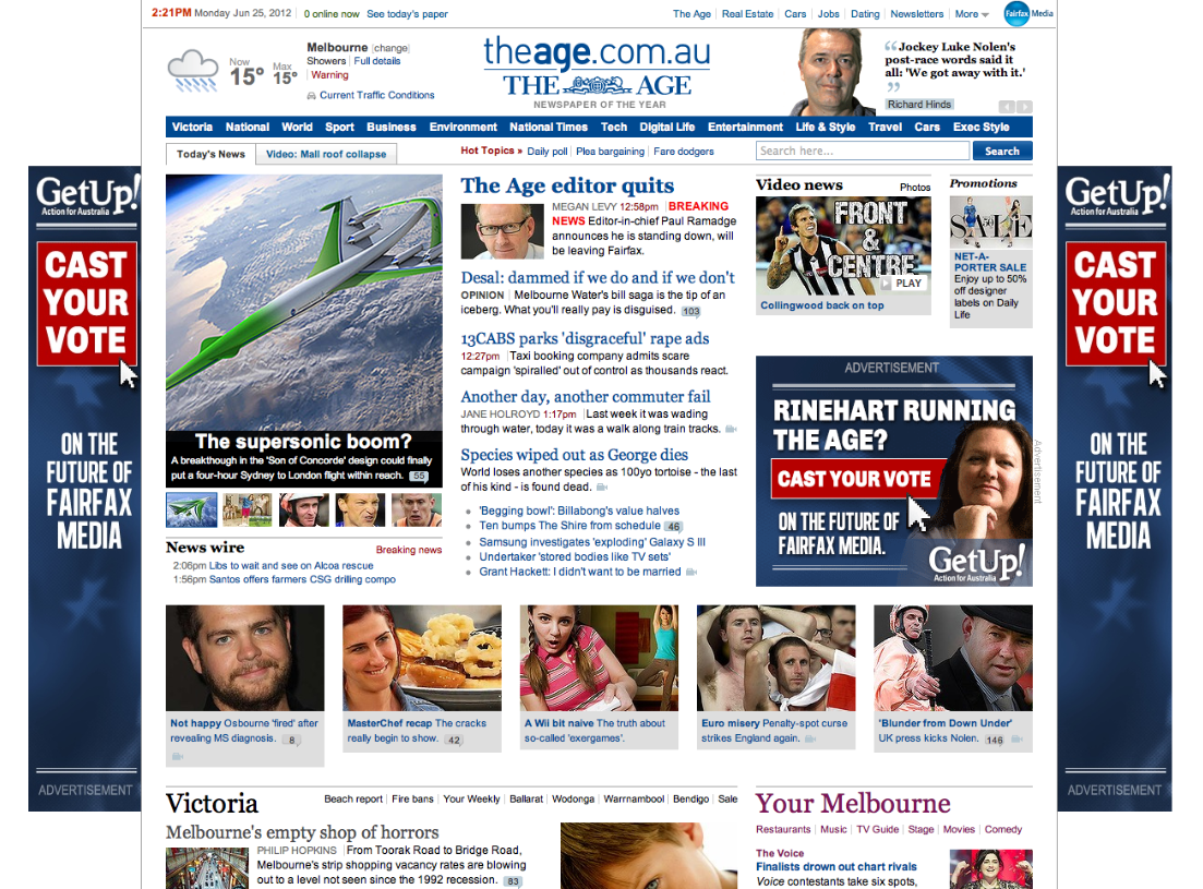 GetUp's Ads on The Age