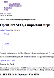 Opencart seo text only